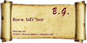 Bora Gábor névjegykártya