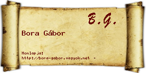 Bora Gábor névjegykártya